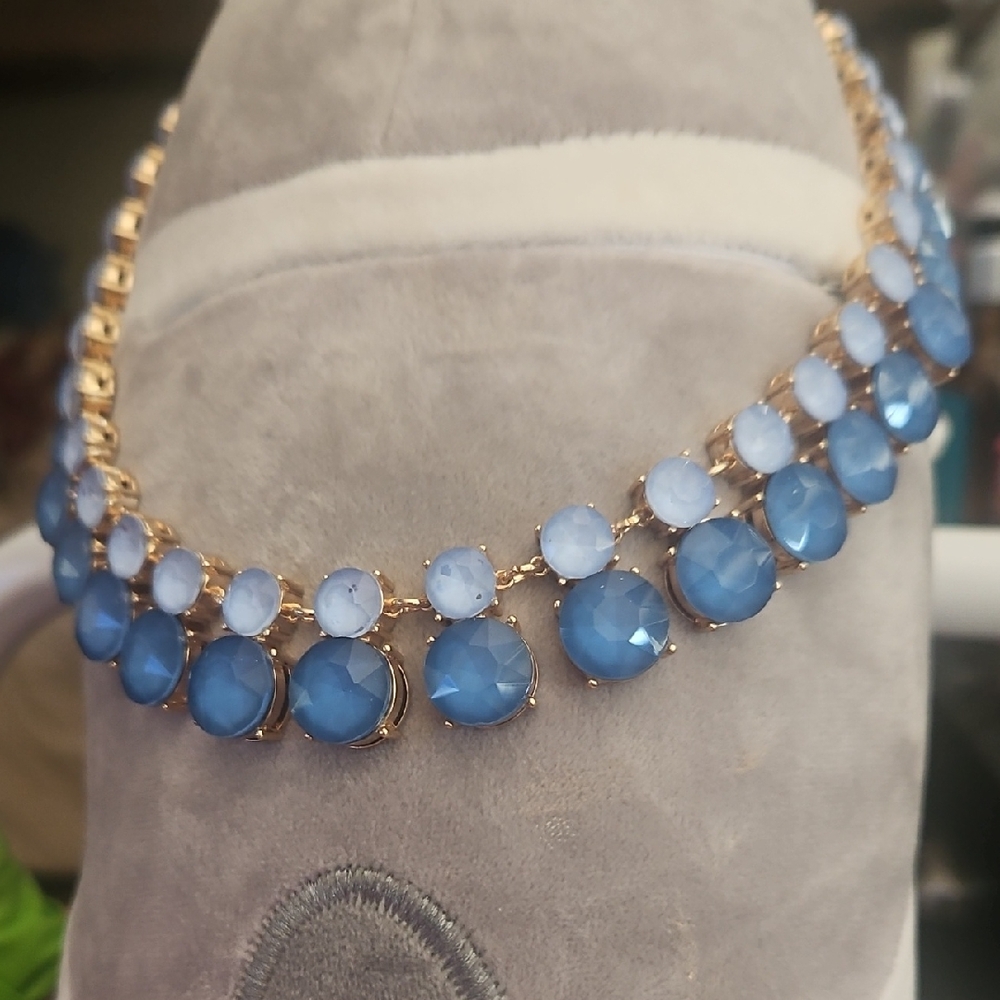 Chic Blue and Gold Necklace